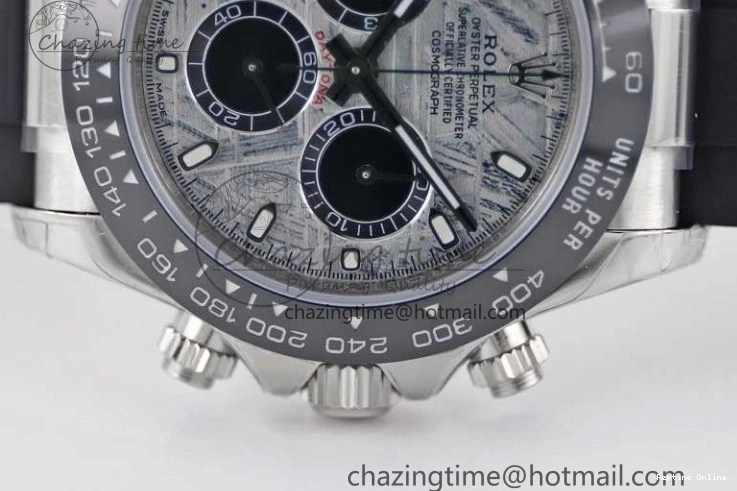 0509 WeatherProof Daytona 116519 SS TWF 1:1 Best Edition 904L Steel Gray Meteorite Black Dial on Oysterflex Strap A 2410